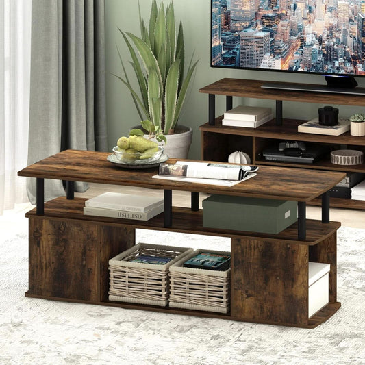 TV Stand For 50 Inch TVs Amber Pine Black Rustic Modern