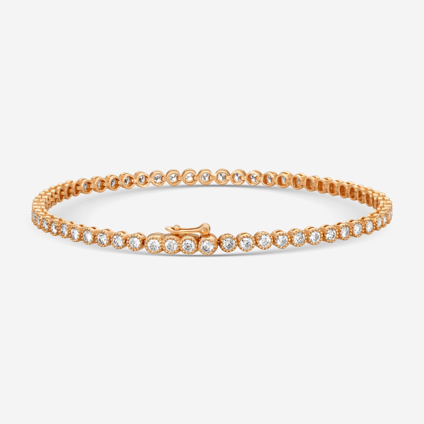 Mémoire - Milgrain 18K Rose Gold Line Diamond Bracelet CBDD134-18KR