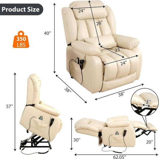 Large Reclining Lift Chair With Dual Motor Massage