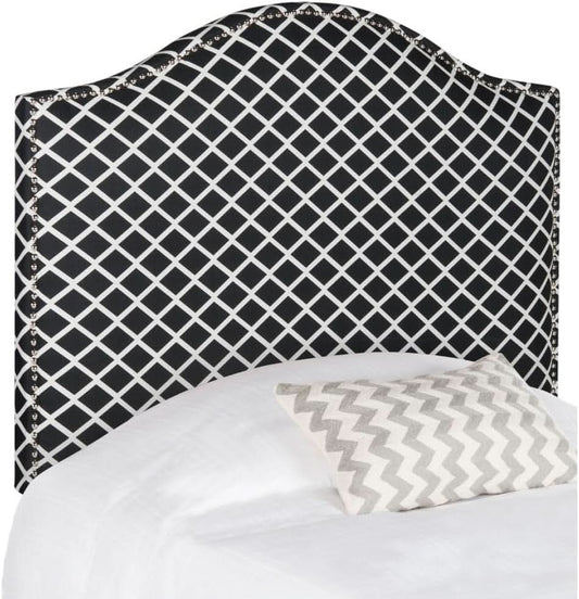 Stylish Black and White Lattice Headboard for Bedrooms
