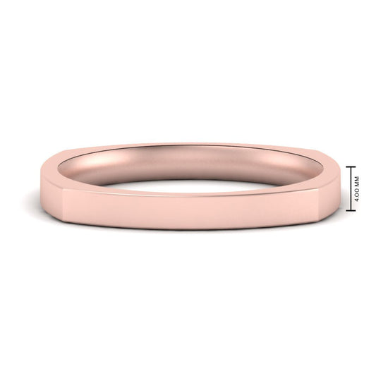 Square Comfort Fit Mens Wedding Band