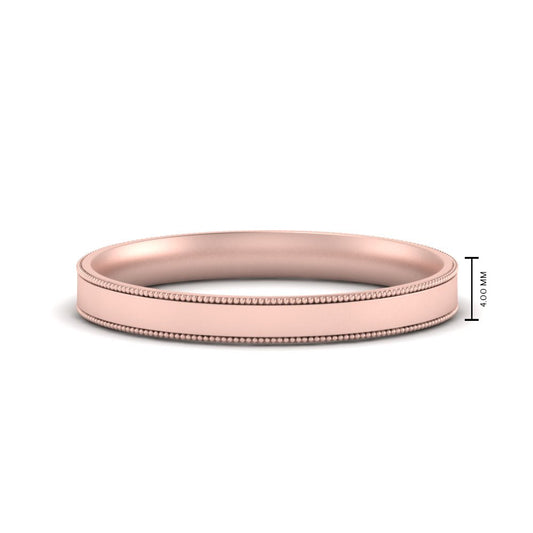 4 mm Stepped Edge Comfort Fit Flat Mens Band