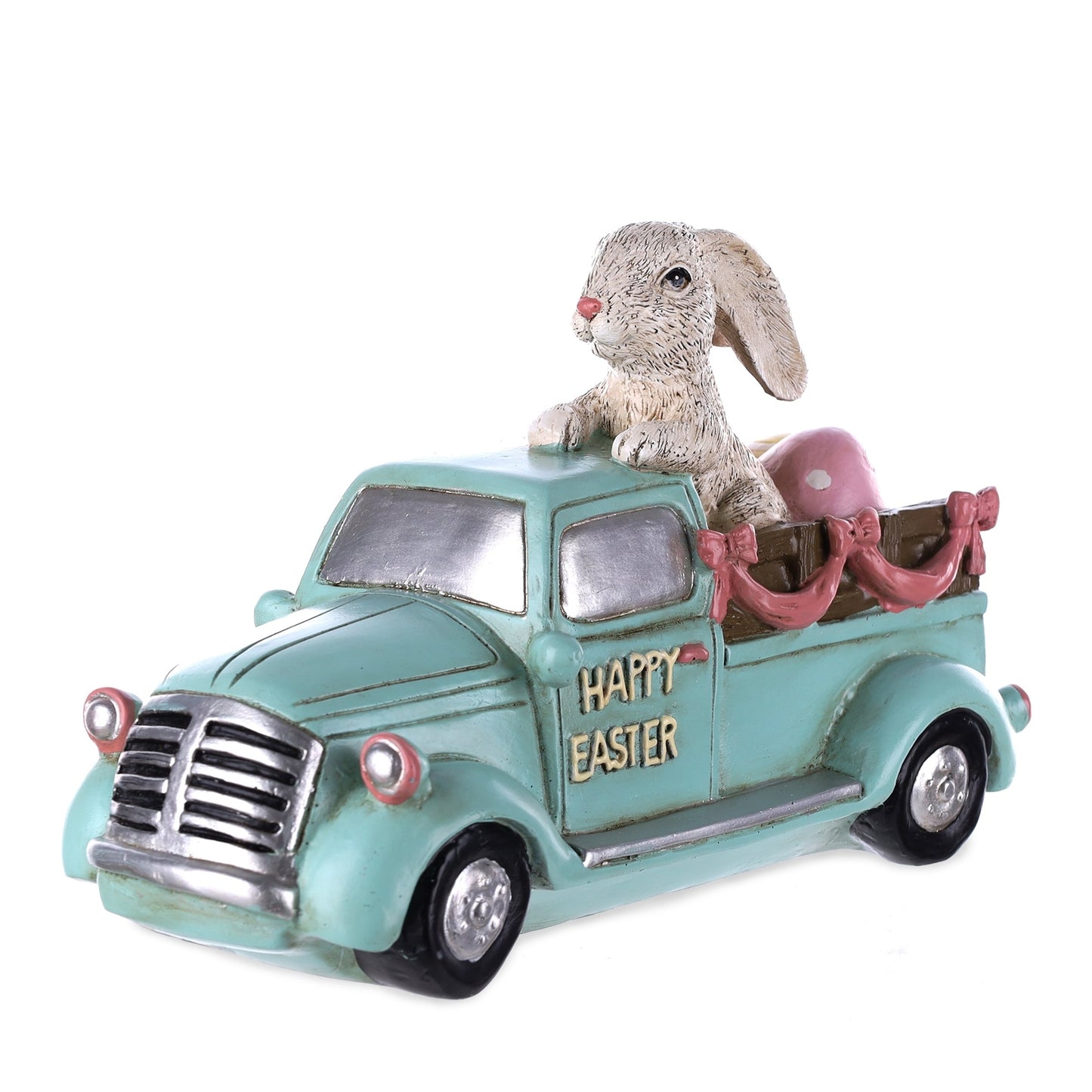 Charming Easter Bunny Cruisin' in a Car Decor 9.5" Long