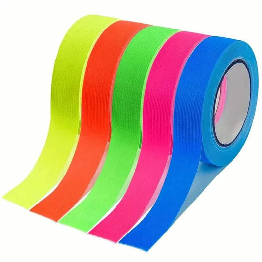 5-Pack: Fluorescent Light Tape for Party Decorations, Birthdays & Crafts