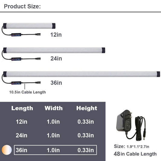 Laifuni Dimmable Under Cabinet Lighting Color Temperature Changing Led Light