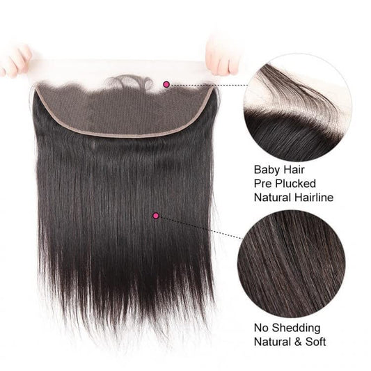 Feibin 13X4 Lace Frontal Closure 20 Inch Ear To Ear Part Brazilian Silky