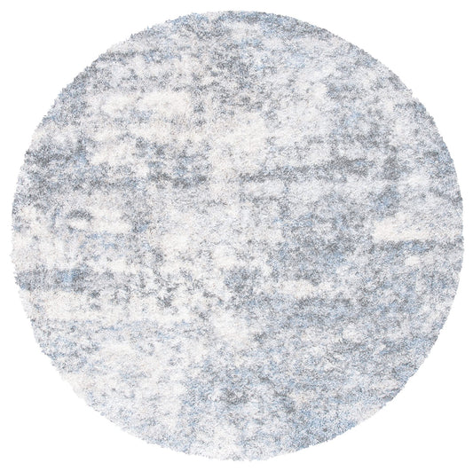 Safavieh Berber Shag Collection Area Rug - 67 Round Ivory Grey Modern Abstract