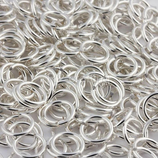 50Pcs Adabele Sterling Silver Open Jump Rings 4Mm 0.16 Inch Small O Ring