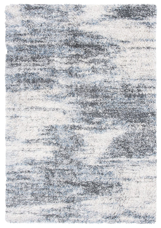 Safavieh Berber Shag Collection 53 X 76 Ivory/Grey Ber273A Modern Abstract
