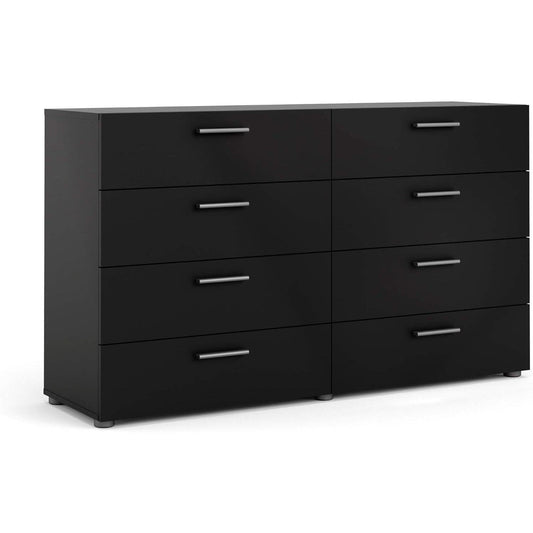 Black 8 Drawer Dresser For Bedroom With Compact Storage