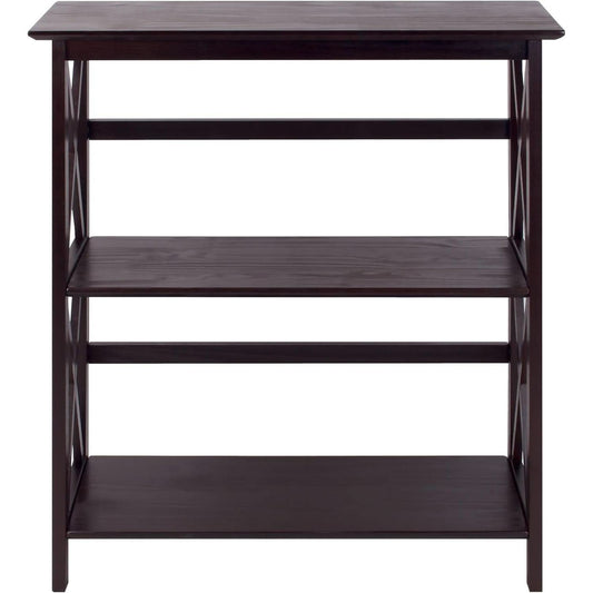 Three-Shelf Solid Wood Bookcase For Home Office Storage