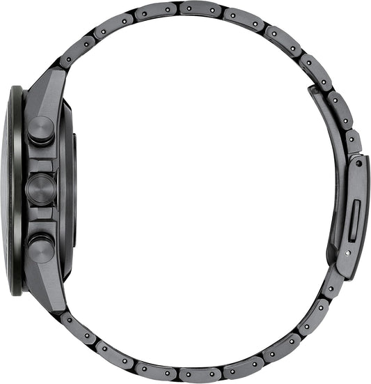 CITIZEN Mens Eco-Drive Attesa Satellite Wave GPS Chronograph, Black Super Titanium with DLC Coated Case & Bracelet, Black Dial (Style: CC4055-65E)