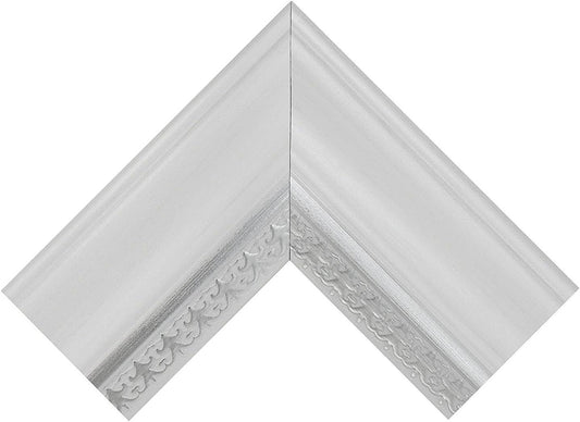 23x29 White Woodgrain Wall Mirror With Beveled Edge