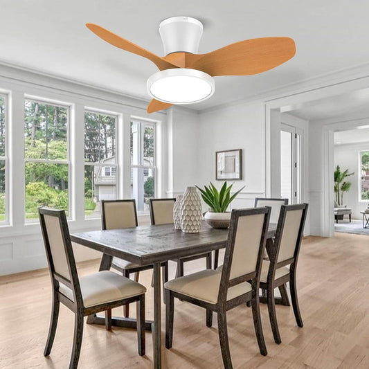 Quiet 32 Inch Ceiling Fan With LED Light Energy Efficient