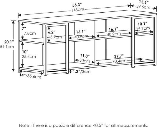 Entertainment Center TV Stand 65 Inch With Metal Frame Americano Black