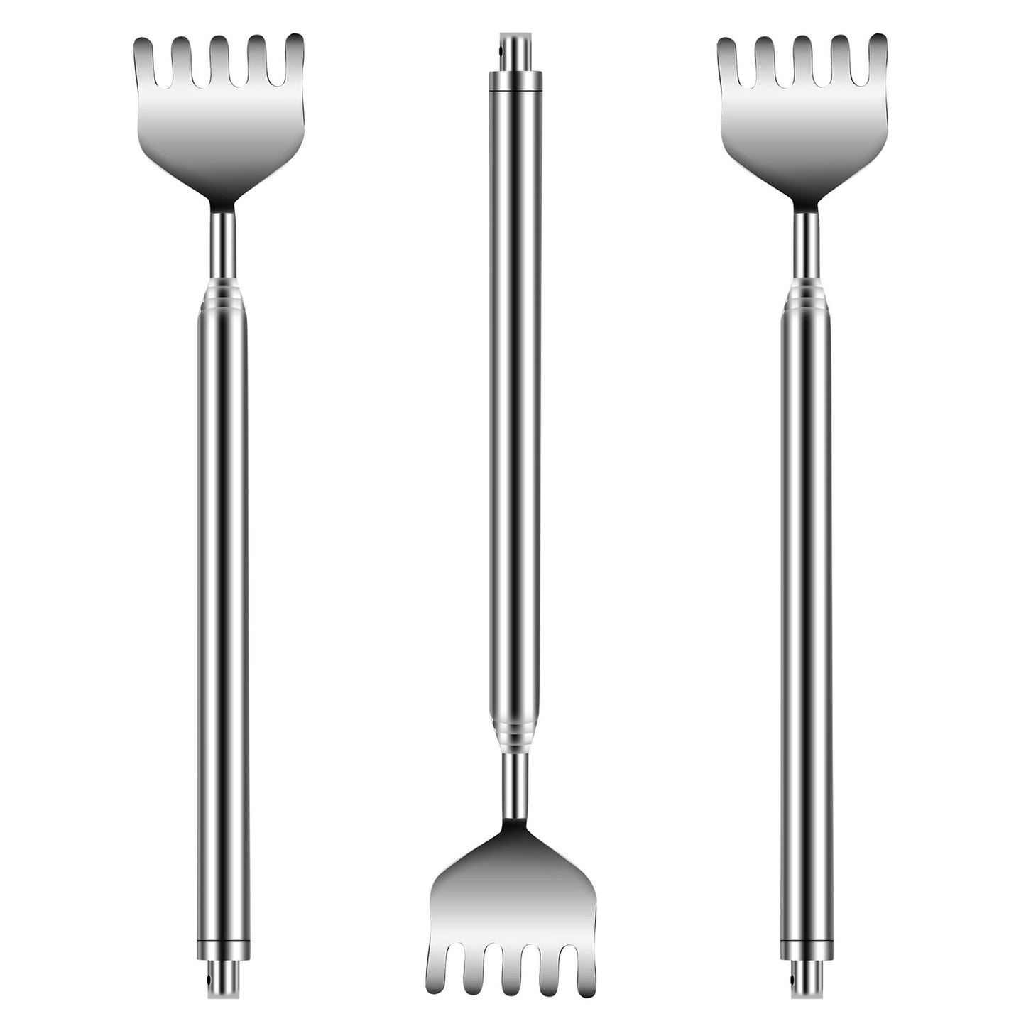 3pcs 20" Telescopic Back Scratcher Stainless Steel Extendable Bear Eagle Claw Massager