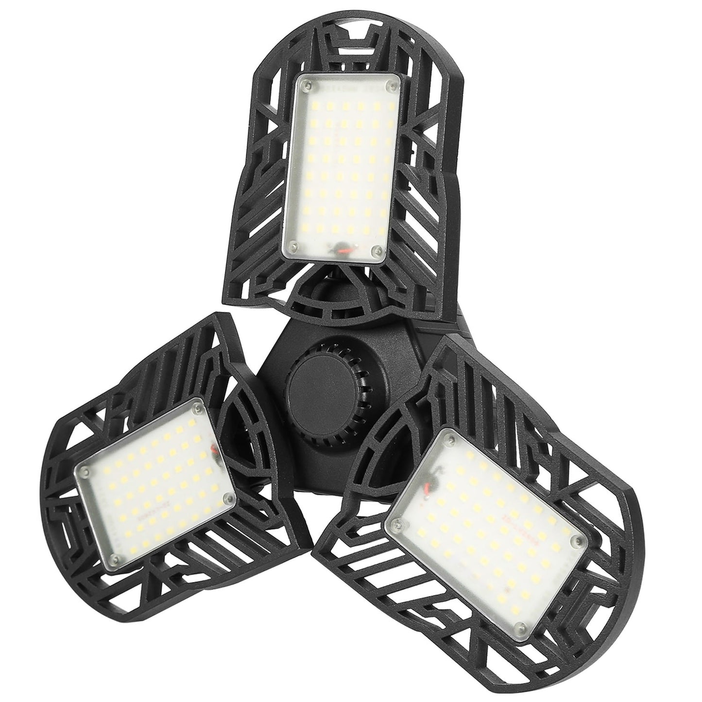 LED Garage Light, E26/E27 80W 7000LM 6500K Garage Ceiling Light Deformable Workshop Lamp Die Cast Aluminum LED Ceiling Light Bulbs with 3 Adj