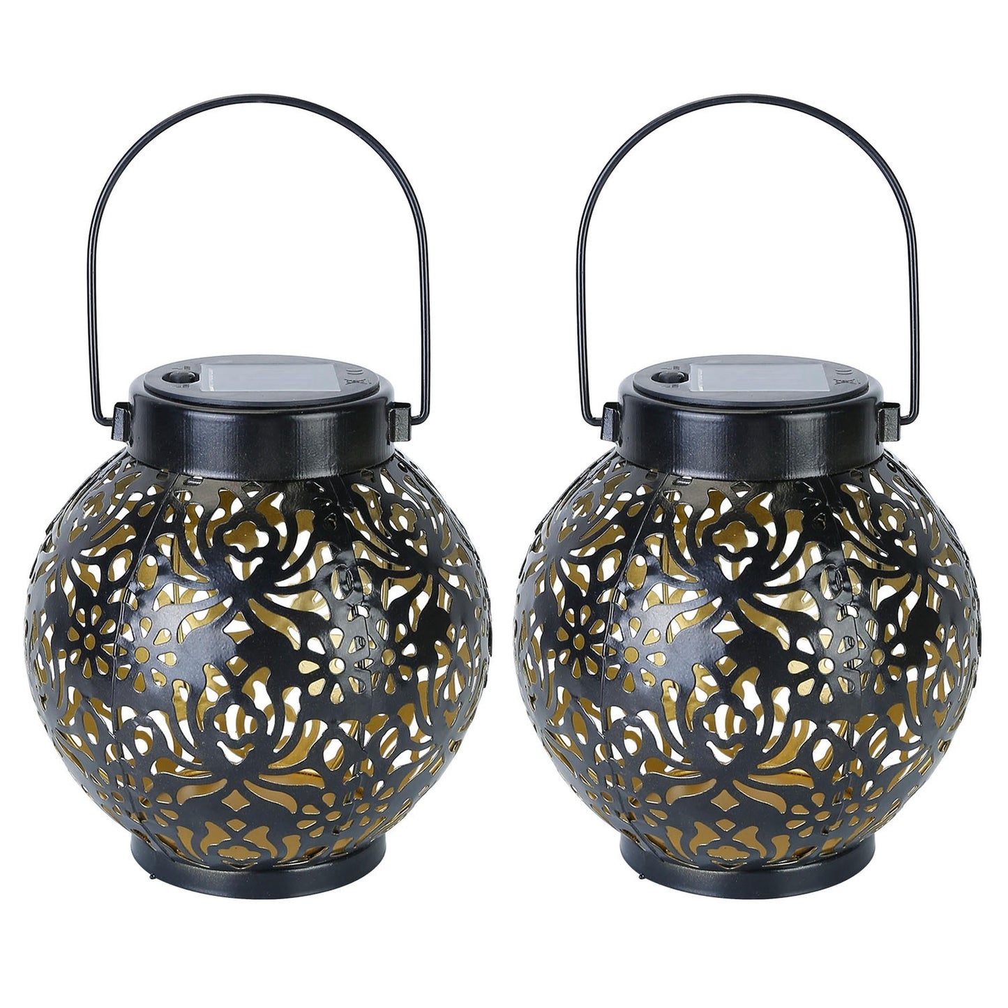 2Pcs Solar Powered Hanging Lights Outdoor Waterproof Decorative Hollow Lantern Lamps
Warm White Retro Style Decorative Landscape Lights For Patio C