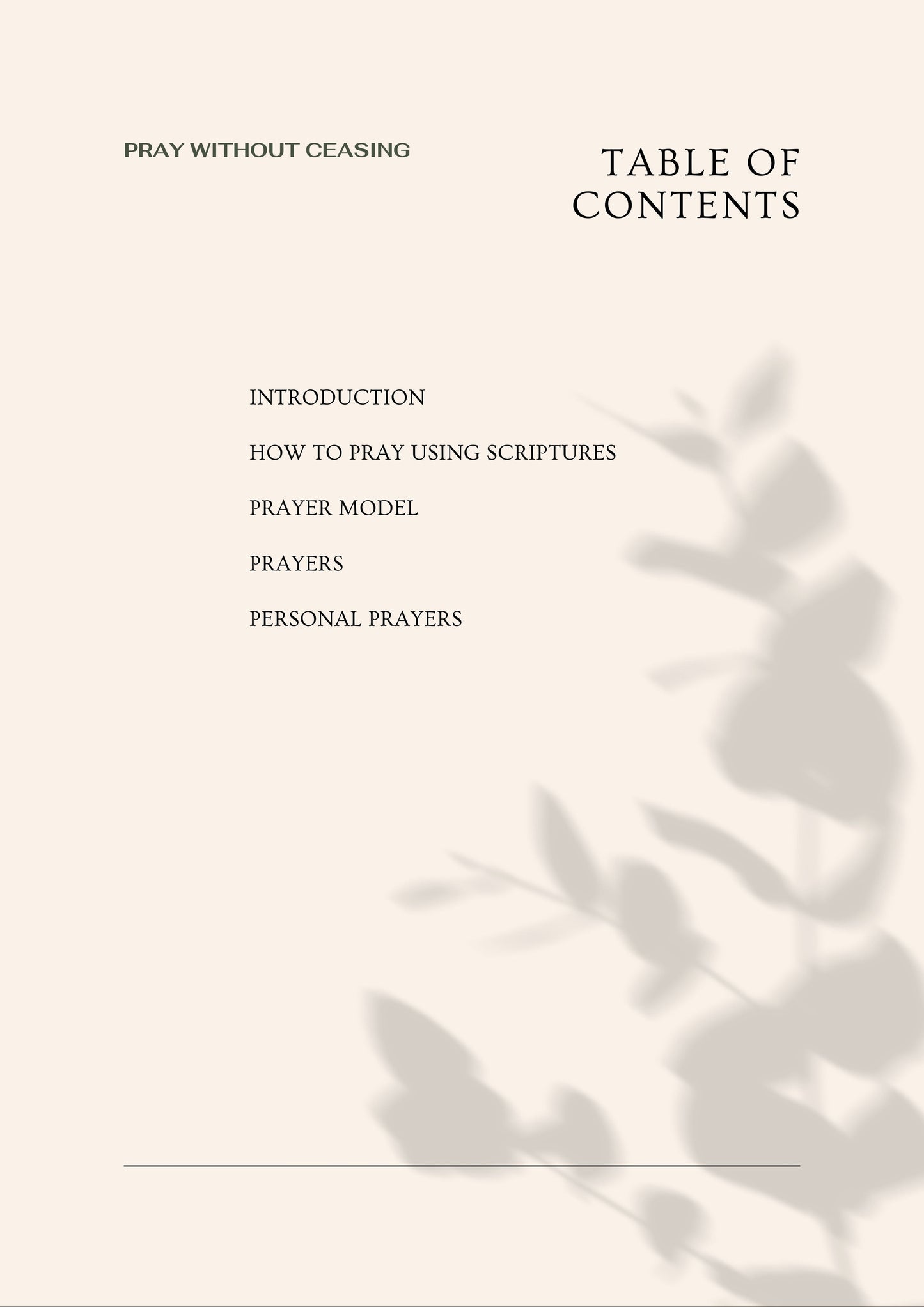 PRAY WITHOUT CEASING - Digital Download