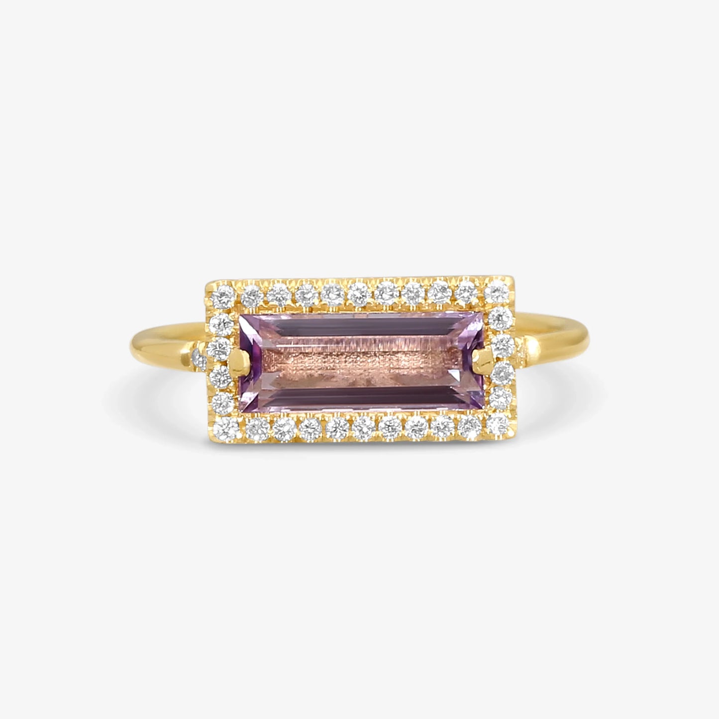 SUZANNE KALAN - 14k Yellow Gold Diamond and Rose Quartz Ring (DIA: 0.15 ct. twd.) - PR364-YGRDF