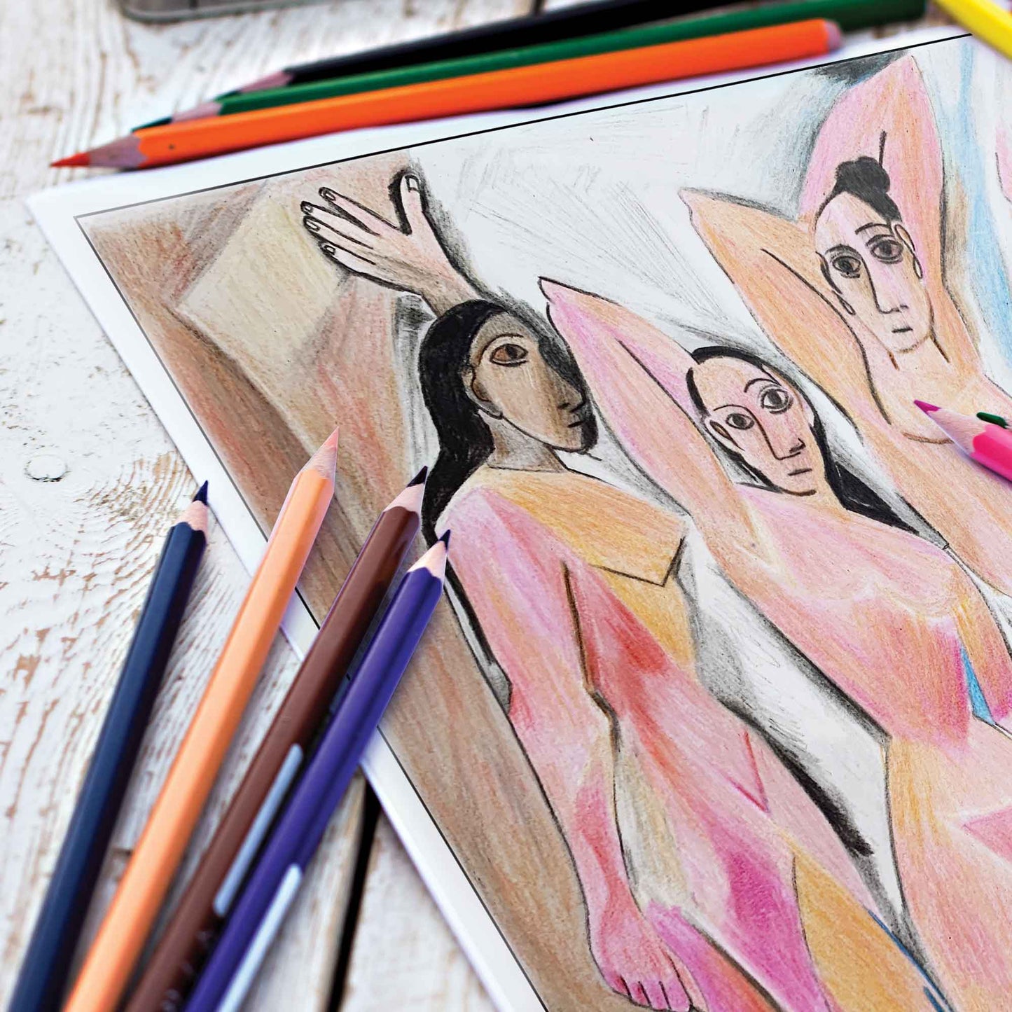 Picasso Colors Coloring Pages (10 Pack)