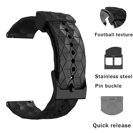 COROS Bands Silicone Sport Watch Strap Football Pattern Unisex Waterproof