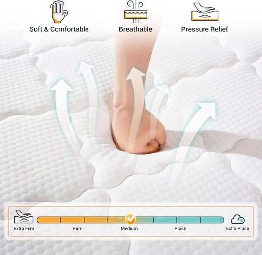 TwelveInch Fullsize MemoryFoam Mattress With Springs