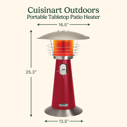 Portable Tabletop Patio Heater 11000 BTU Red Outdoor