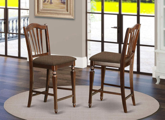 Chelsea Counter Height Stools Mahogany Linen Set Of 2