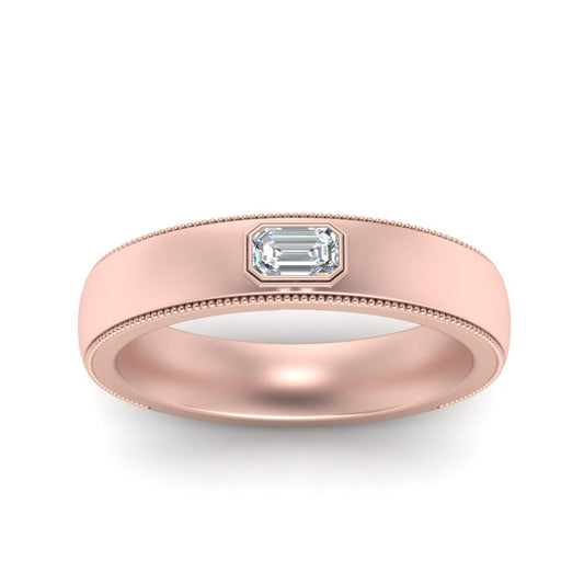Comfort Fit Mens Milgrain Outline Ring