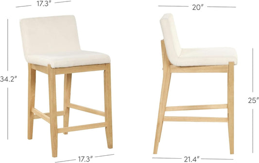 Gracie Modern Counter Height Bar Stool Cream Boucle