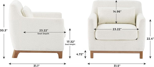 Luxurious Sherpa Oversized Accent Chair Camel Plush