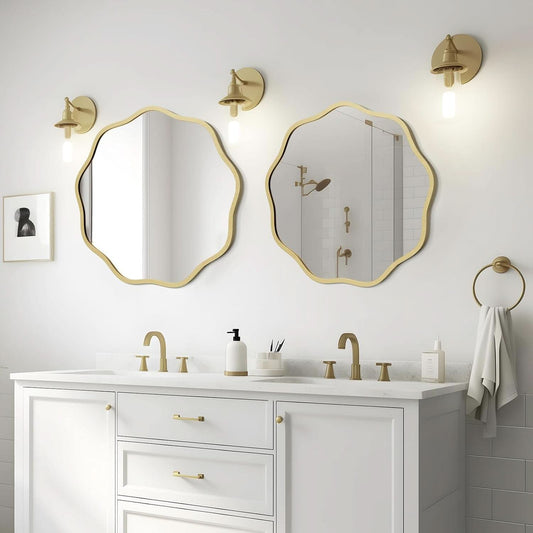 Gold Round Wall Mirror 20 Inch Decorative Home Accent