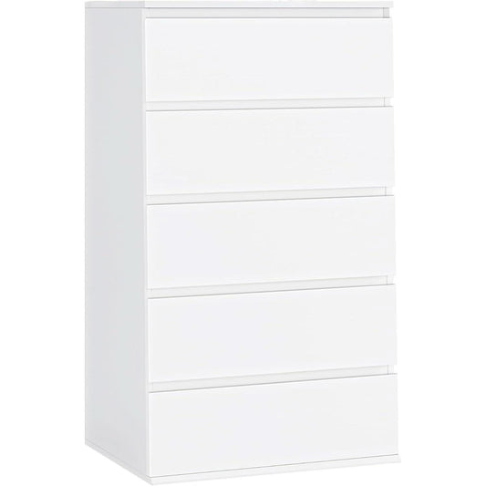 White 5 Drawer Dresser With Large Storage Space For Bedroom
