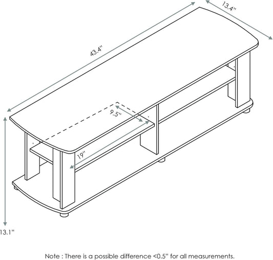 Nelly Dark Walnut Entertainment Center TV Stand 43.3W x 13.4H