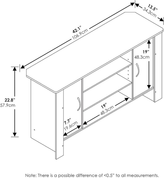 Econ Espresso TV Stand With Concealed Storage And Shelves