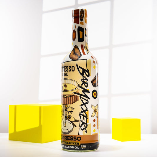 BarMixxers Modern Espresso Beverage Mixer | Rich Coffee & Stable Crema Foam | Premium Turbinado Sugar | All-In-One Syrup | 750 ML