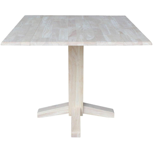 Square Dual Drop Leaf Dining Table With Butcher Block Top