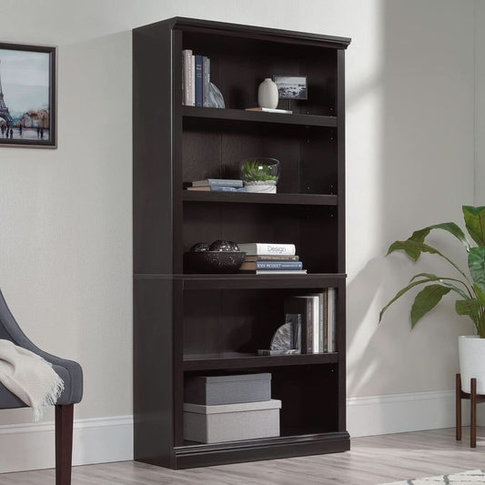 Estate Black 5 Shelf Bookcase 35.28 x 13.23 x 69.76 Inches