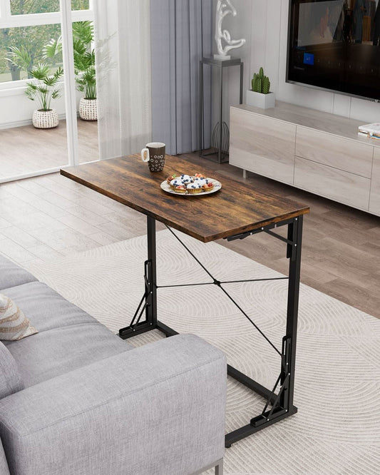 31.5 Inch Collapsible Tray Desk Rustic Brown Premium Finish