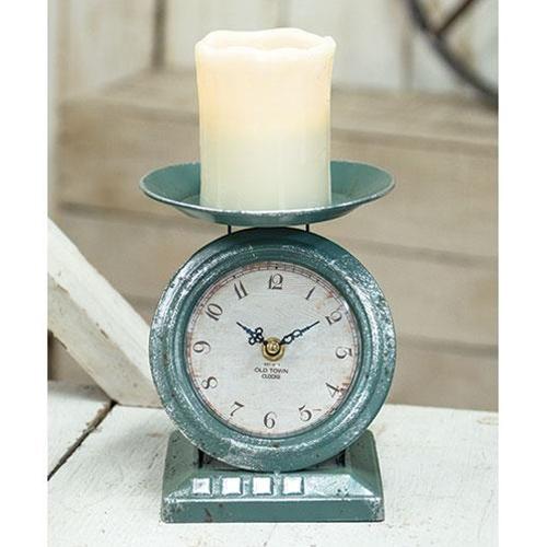 Vintage Blue Old Town Scale Clock