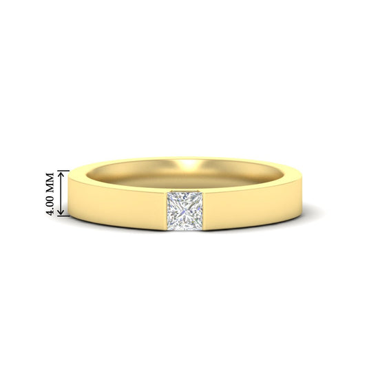 Half Bezel Solitaire Mens Engagement Ring