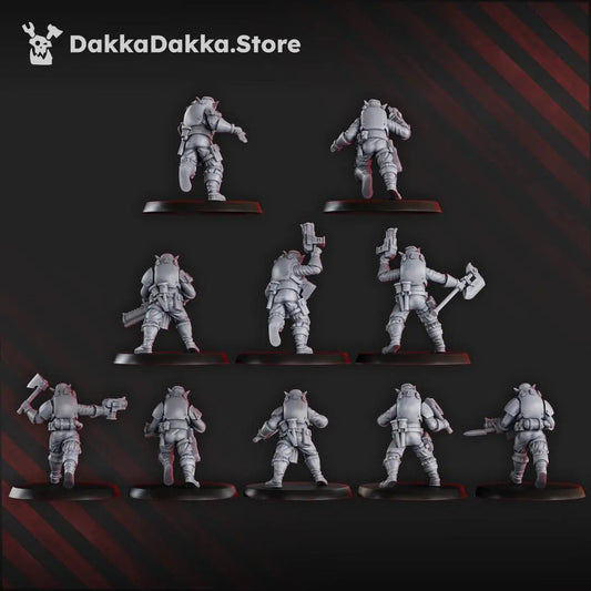 Gorggrot Tactic Squad by DakkaDakka 28mm Heroic Scale Miniature, 29mm tall, 10 Units