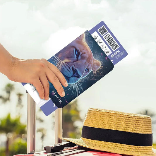 Personalized Lion Passport Holder: Starry Galaxy Travel Wallet, Holiday