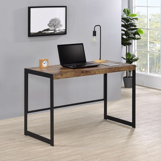 Rustic Nutmeg Writing Desk with Farmhouse Style Design