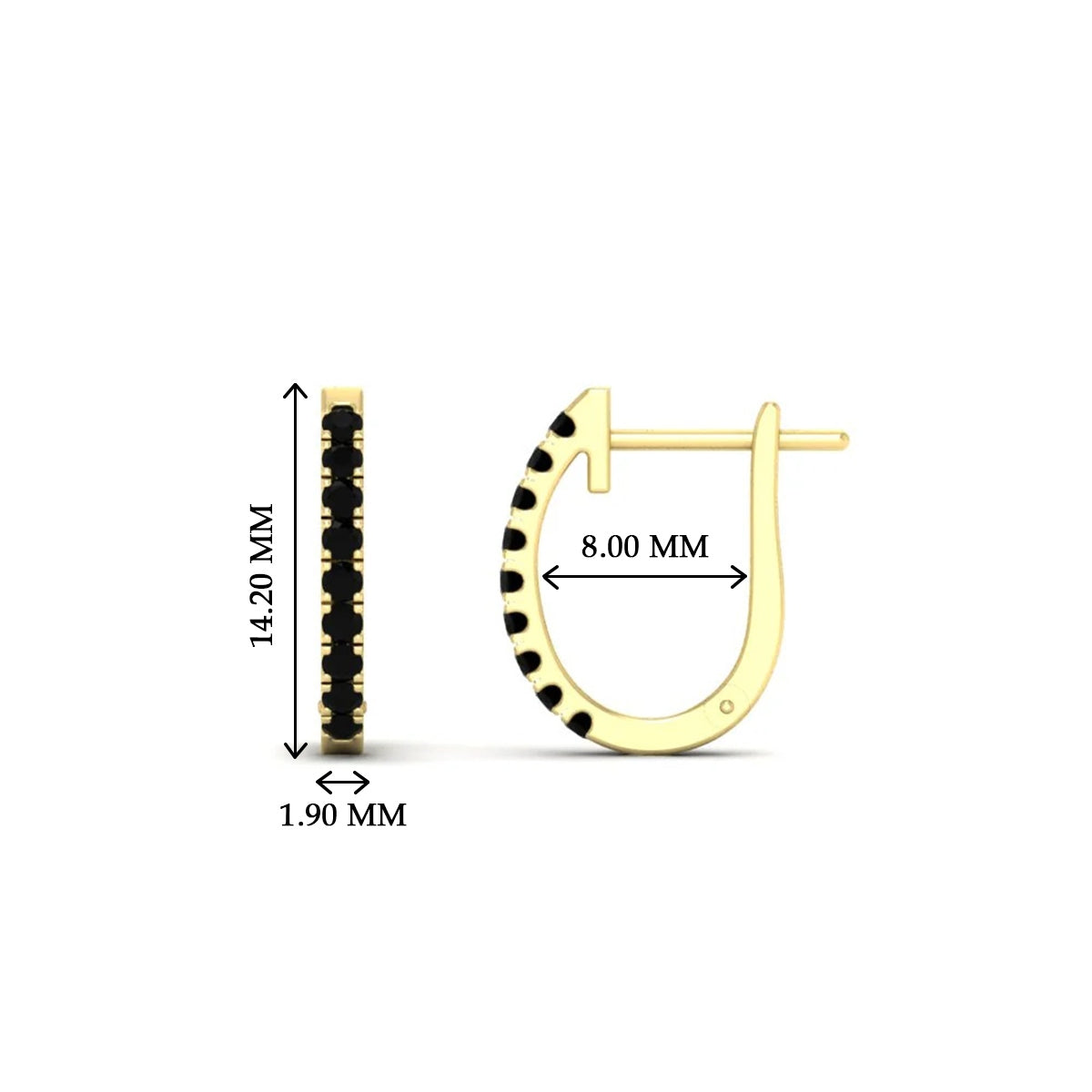 Round Cut 0.25 Ct Diamond Hoop Earrings