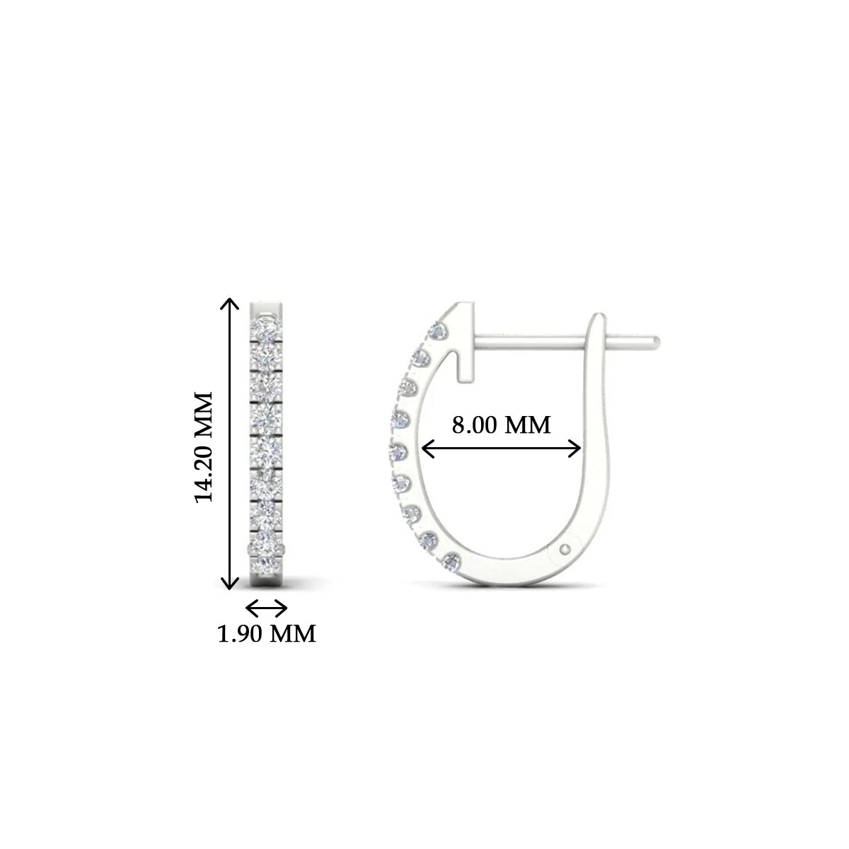 Round Cut 0.25 Ct Diamond Hoop Earrings