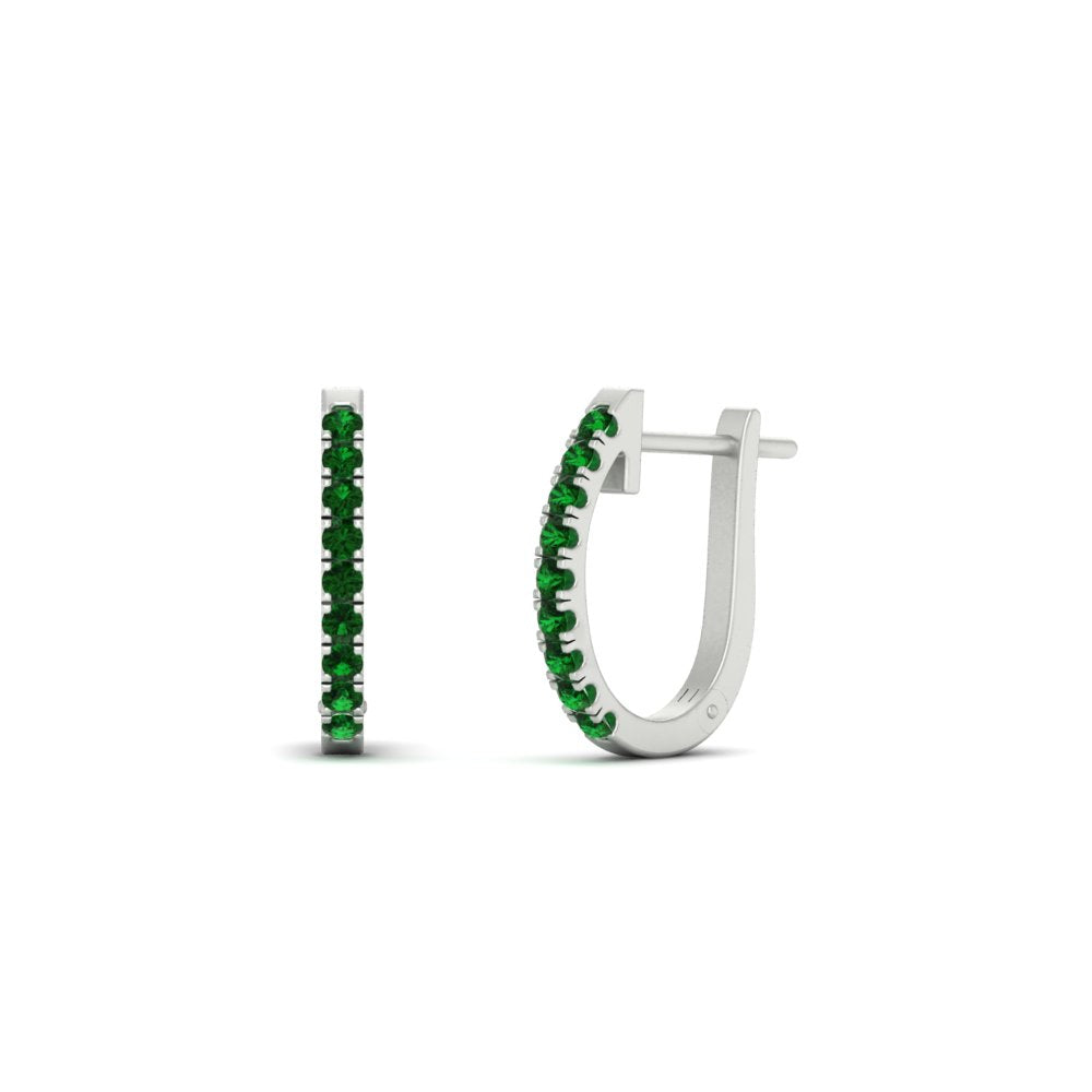 Round Cut 0.25 Ct Diamond Hoop Earrings