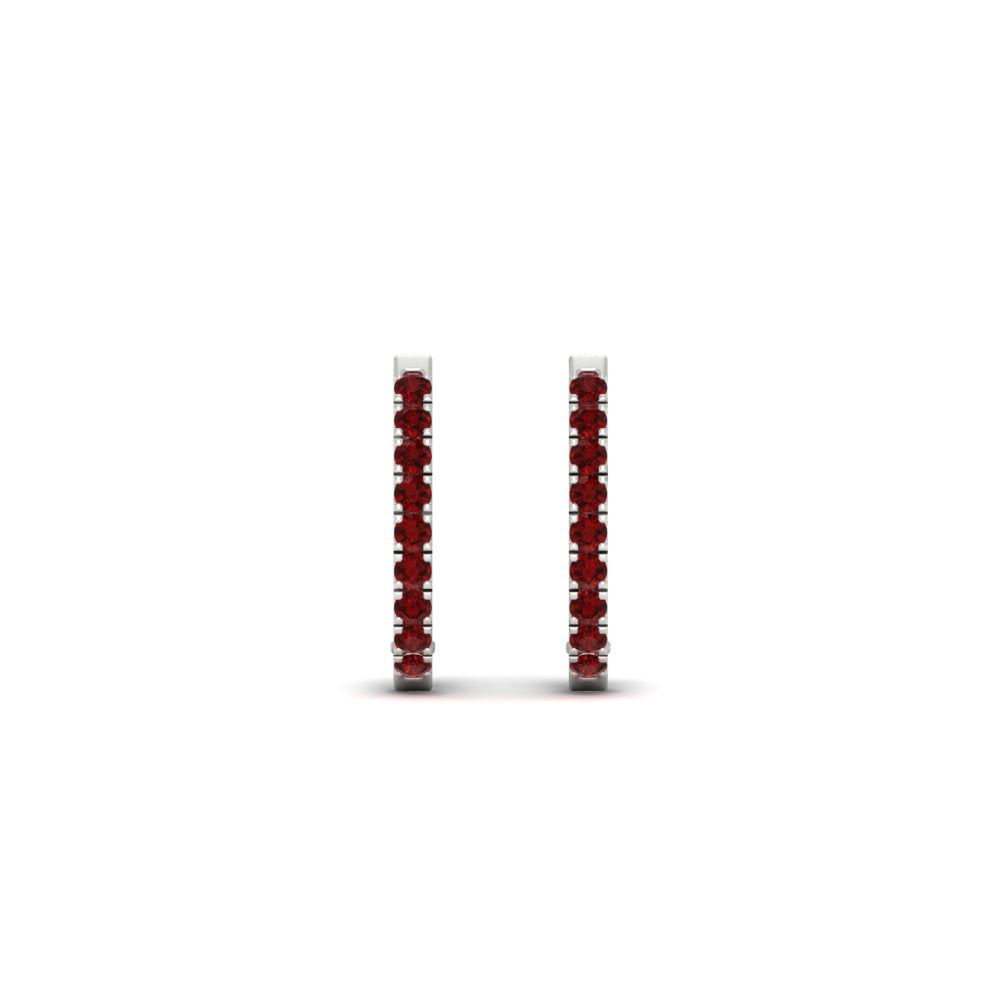 Round Cut 0.25 Ct Diamond Hoop Earrings