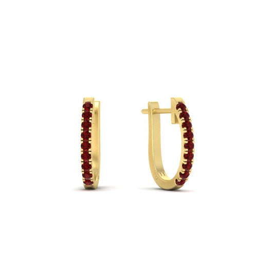 Round Cut 0.25 Ct Diamond Hoop Earrings